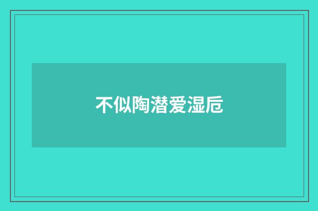 不似陶潜爱湿卮