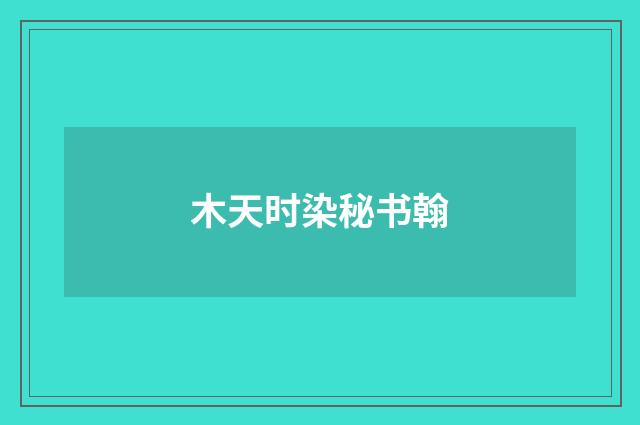 木天时染秘书翰