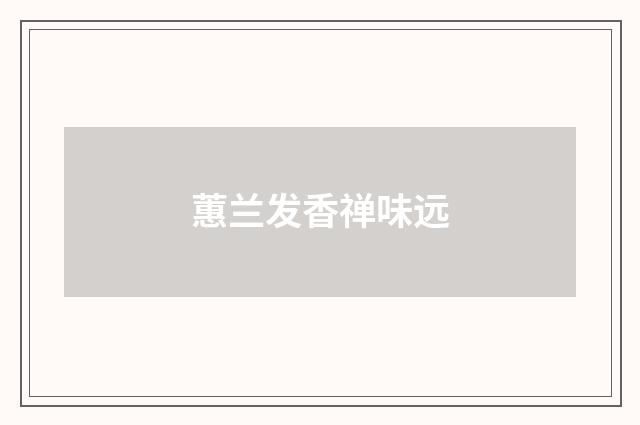蕙兰发香禅味远