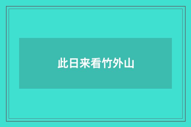此日来看竹外山