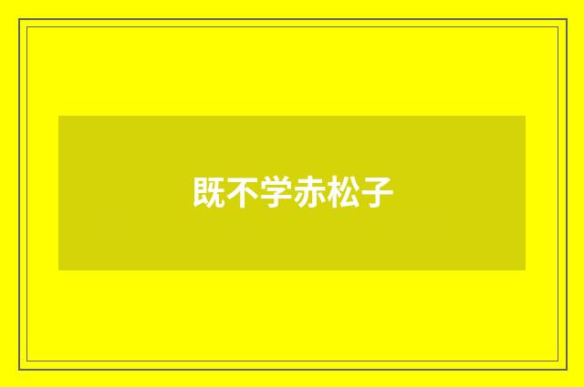既不学赤松子