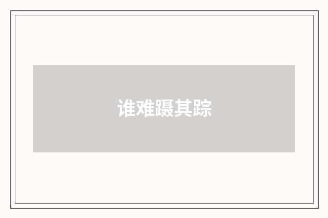 谁难蹑其踪