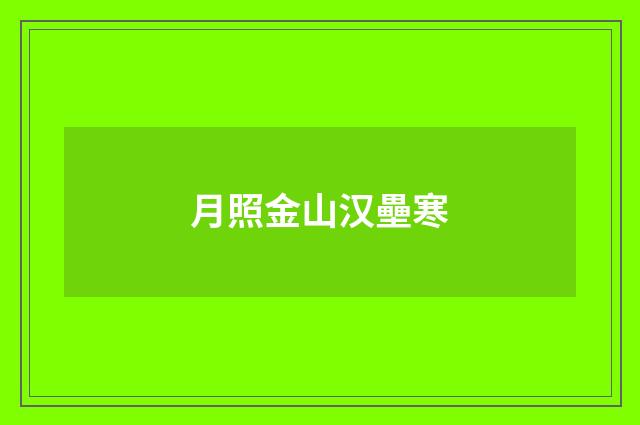 月照金山汉壘寒