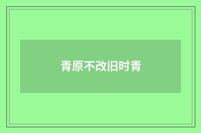 青原不改旧时青