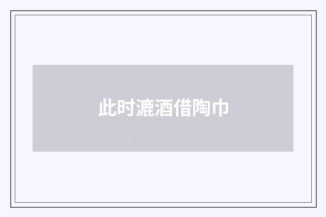 此时漉酒借陶巾