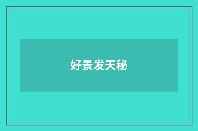 好景发天秘