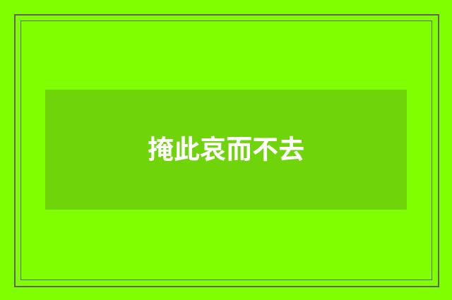 掩此哀而不去