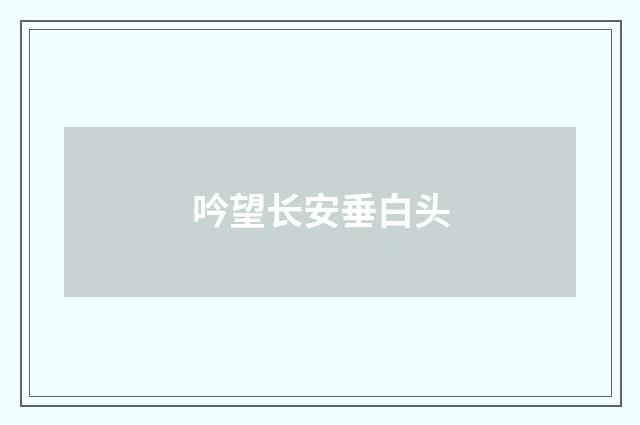 吟望长安垂白头