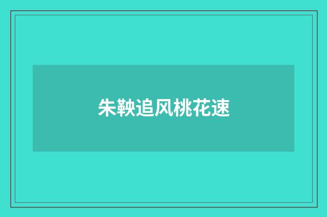 朱鞅追风桃花速