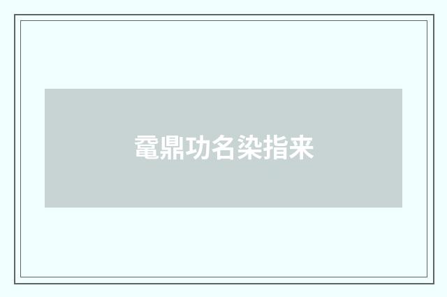 鼋鼎功名染指来