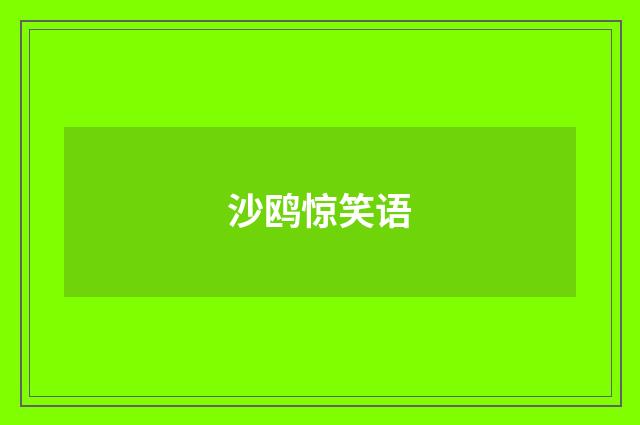 沙鸥惊笑语