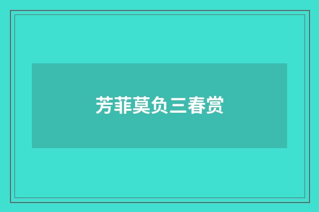 芳菲莫负三春赏