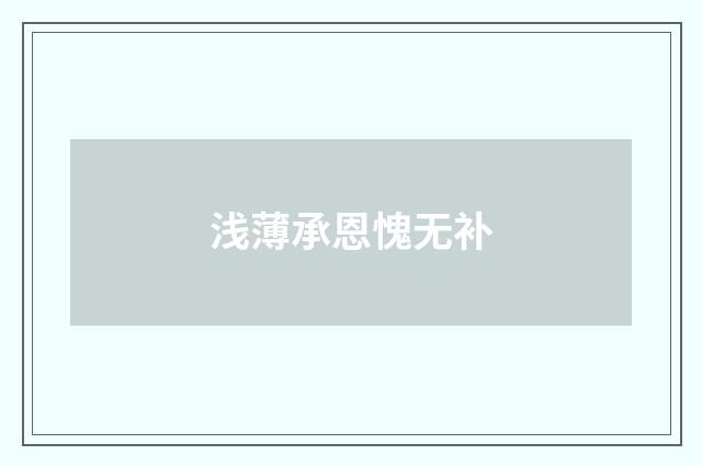 浅薄承恩愧无补