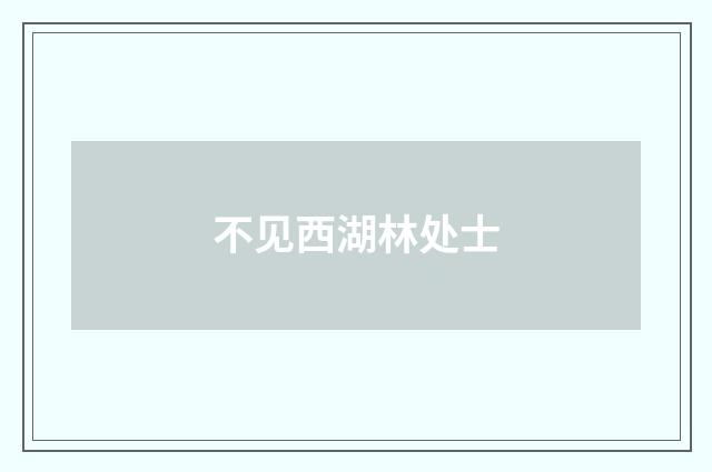 不见西湖林处士