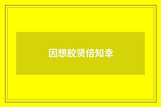 因想胶贤倍知幸