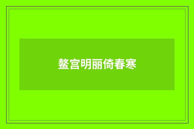 鳌宫明丽倚春寒