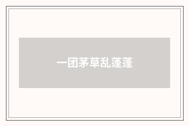一团茅草乱蓬蓬