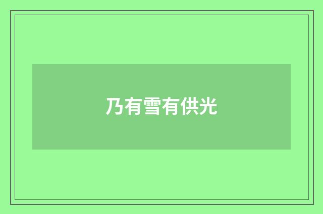 乃有雪有供光