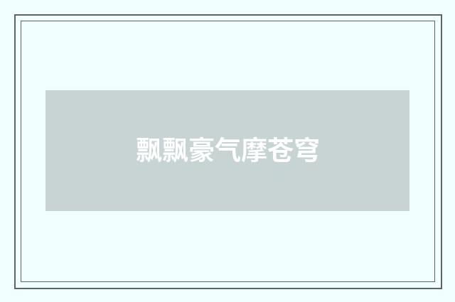 飘飘豪气摩苍穹