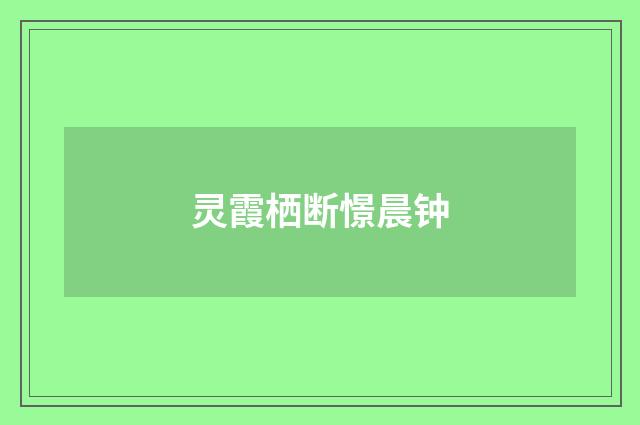 灵霞栖断憬晨钟