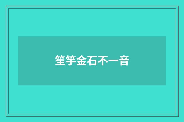 笙竽金石不一音