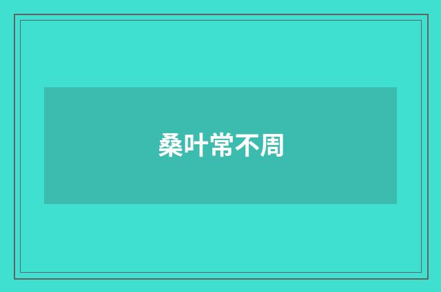 桑叶常不周