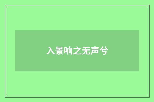 入景响之无声兮