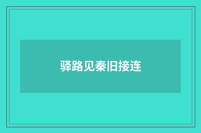 驿路见秦旧接连