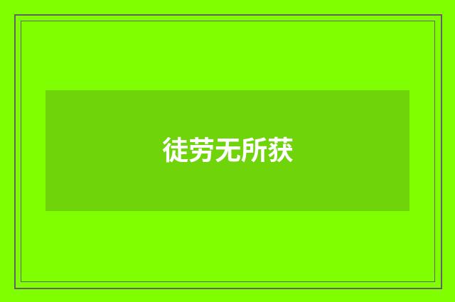 徒劳无所获