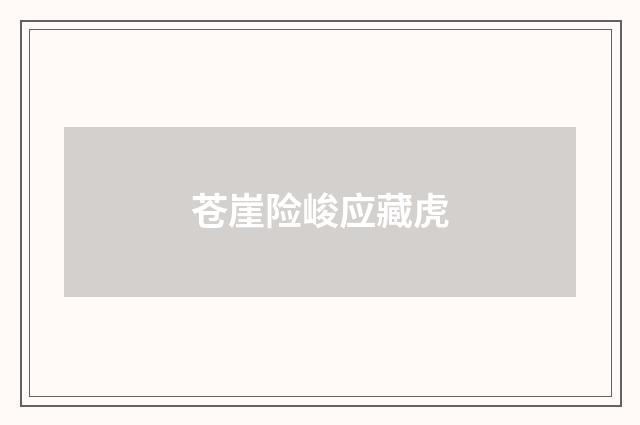 苍崖险峻应藏虎