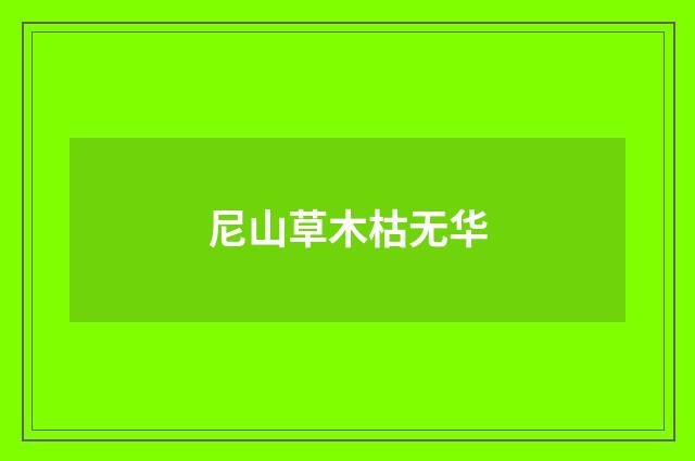 尼山草木枯无华