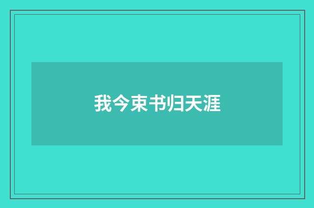 我今束书归天涯