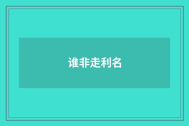 谁非走利名