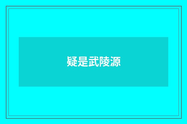 疑是武陵源