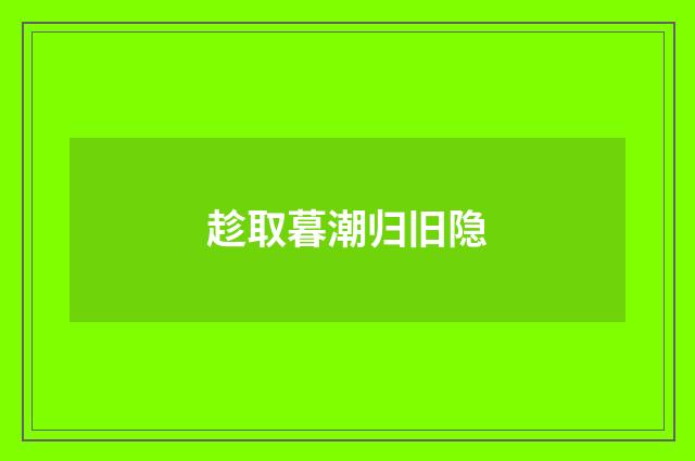 趁取暮潮归旧隐