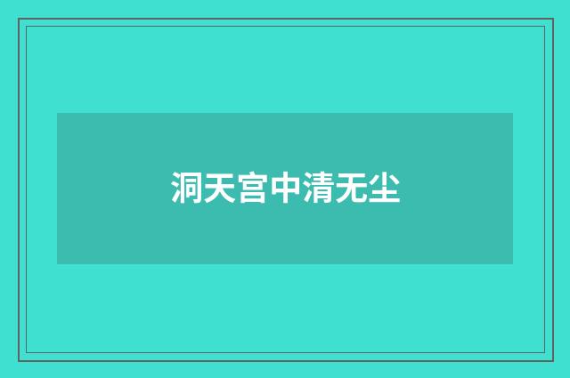 洞天宫中清无尘