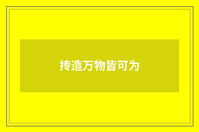 抟造万物皆可为