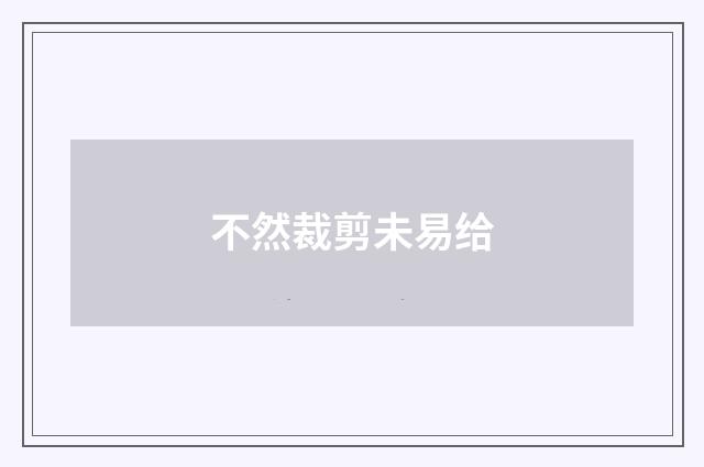 不然裁剪未易给