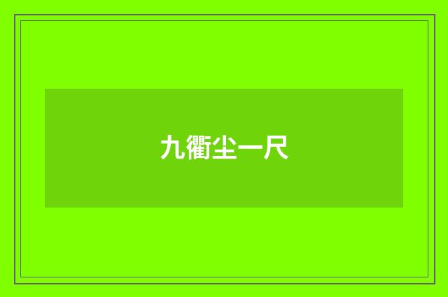 九衢尘一尺