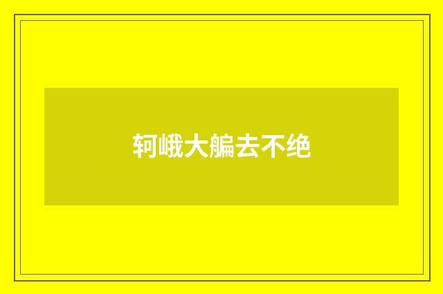 轲峨大艑去不绝