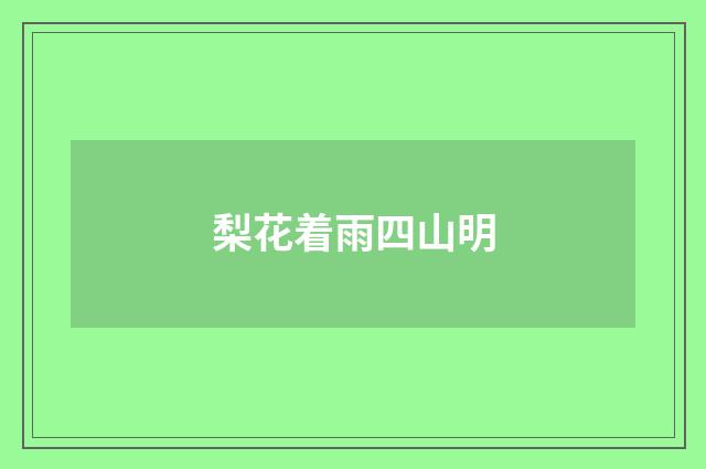 梨花着雨四山明