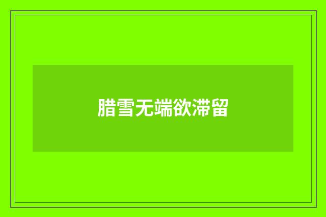 腊雪无端欲滞留