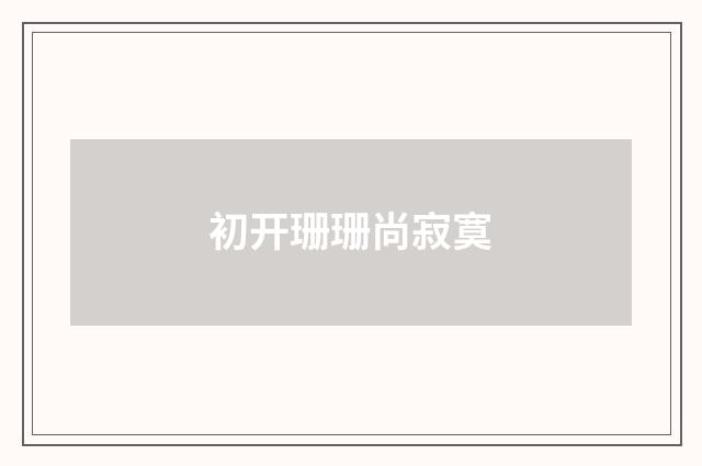 初开珊珊尚寂寞