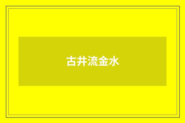 古井流金水