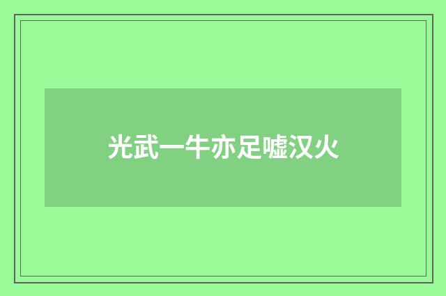 光武一牛亦足嘘汉火