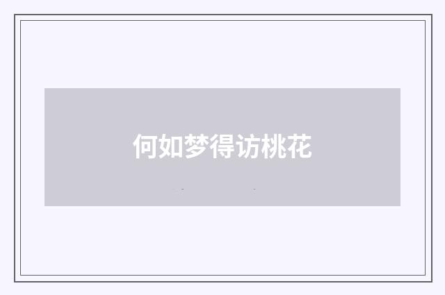 何如梦得访桃花