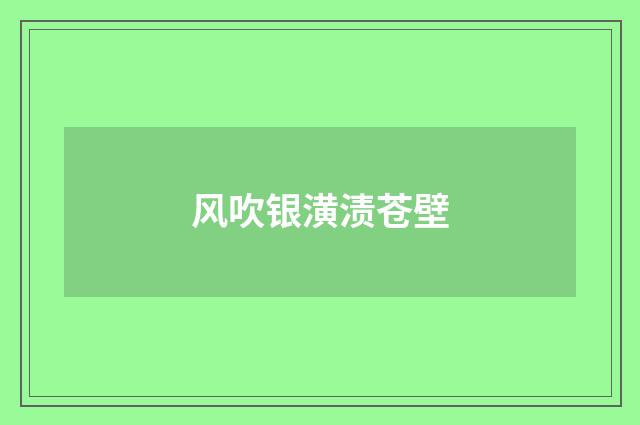风吹银潢渍苍壁