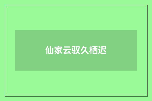 仙家云驭久栖迟