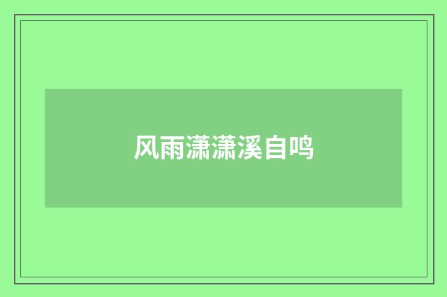 风雨潇潇溪自鸣