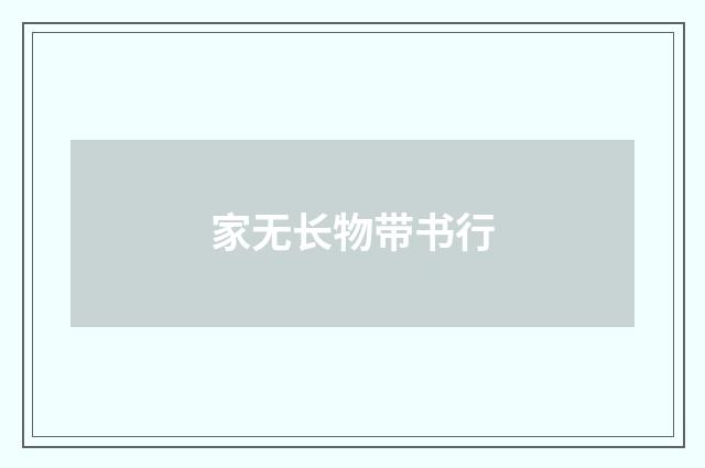 家无长物带书行